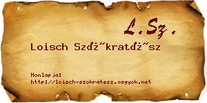 Loisch Szókratész névjegykártya
